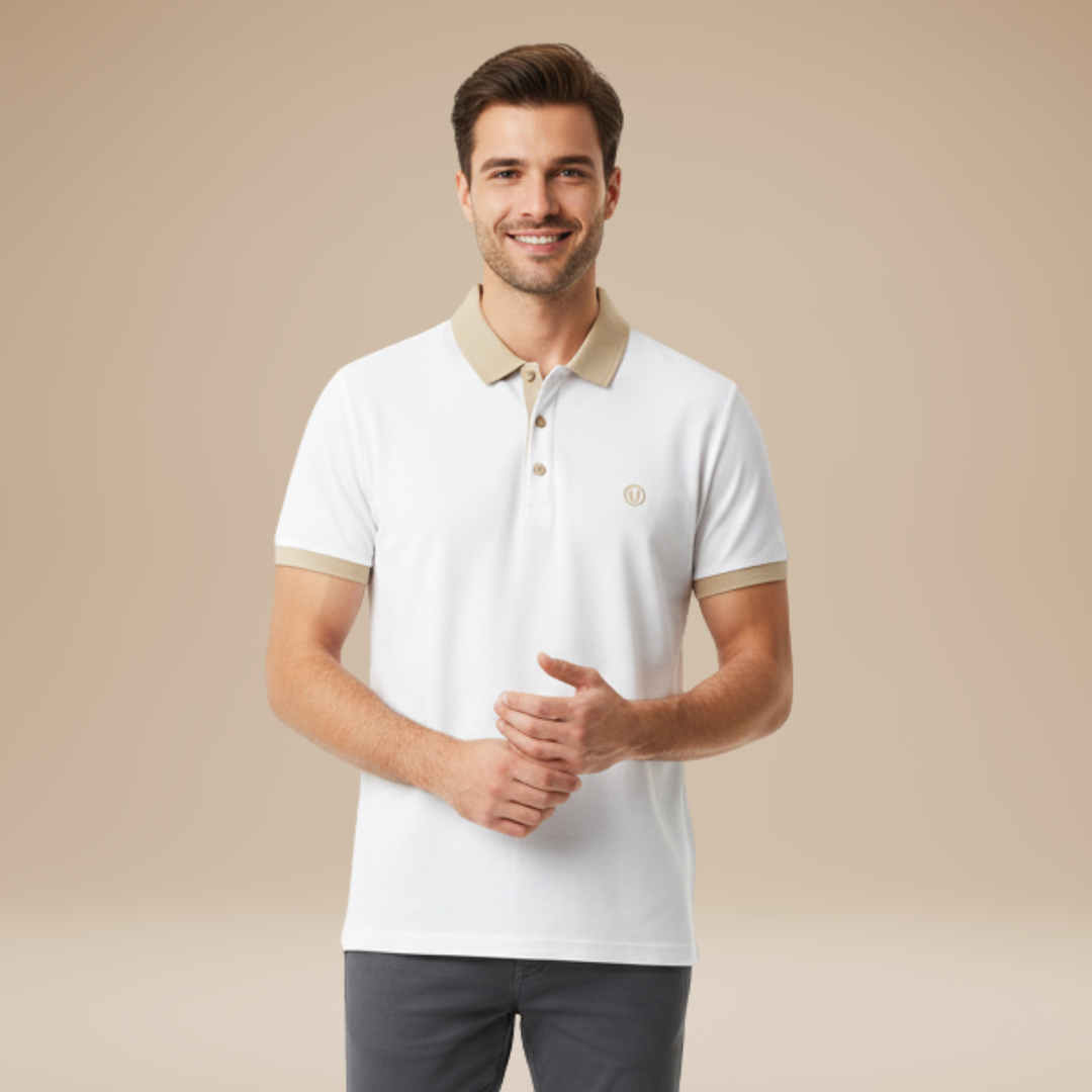 Polo Uomo Casual con Collo Rifinito