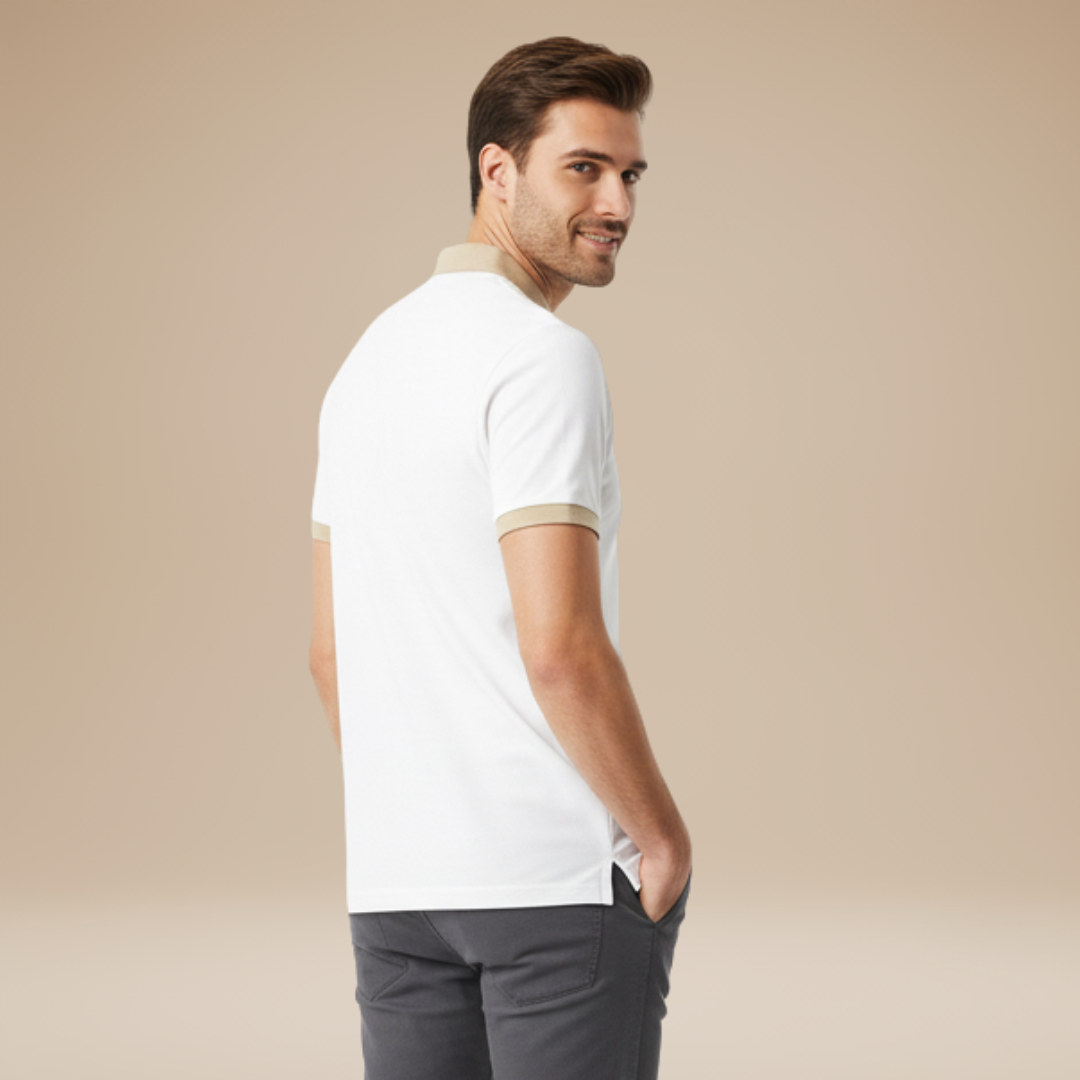 Polo Uomo Casual con Collo Rifinito
