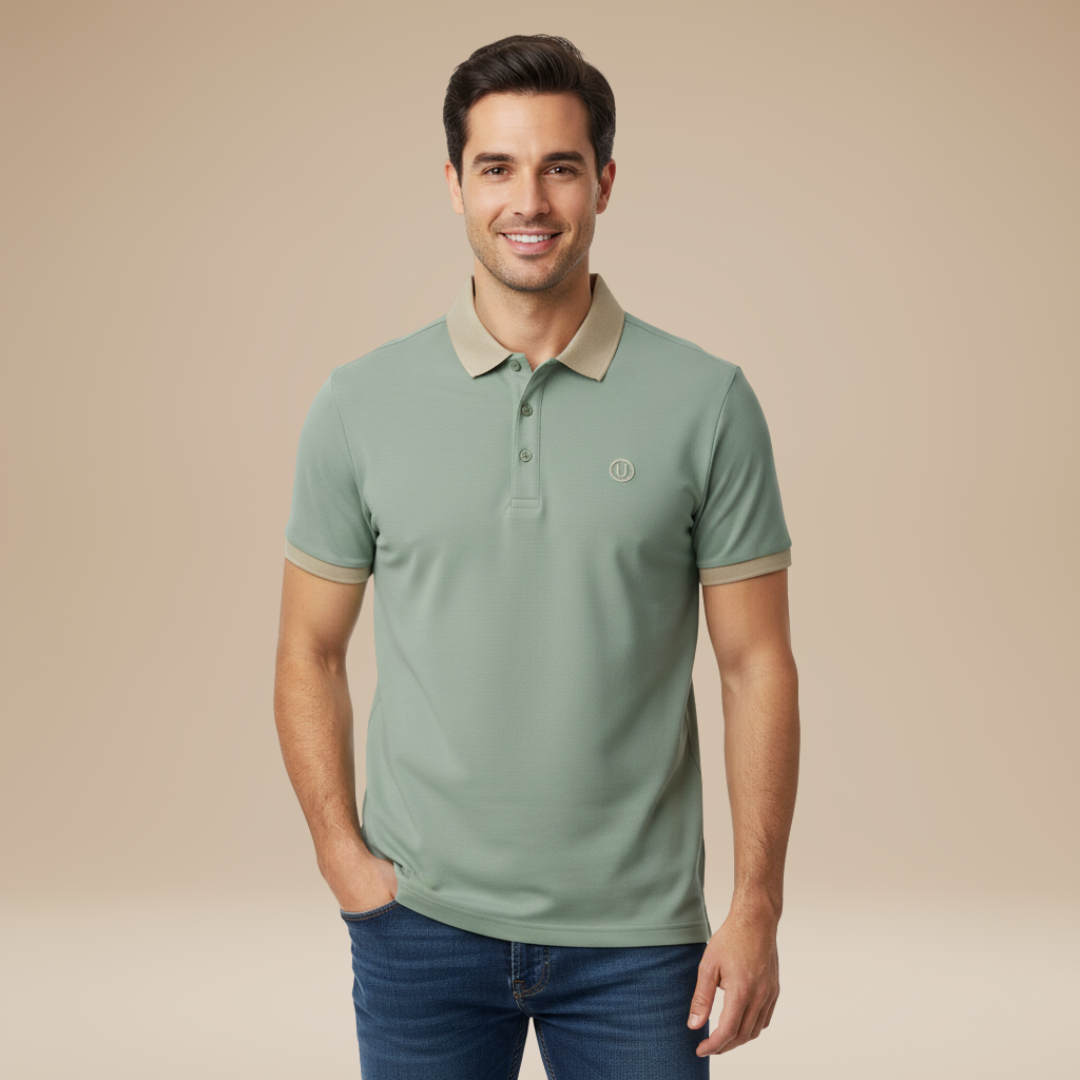 Polo Uomo Casual con Collo Rifinito