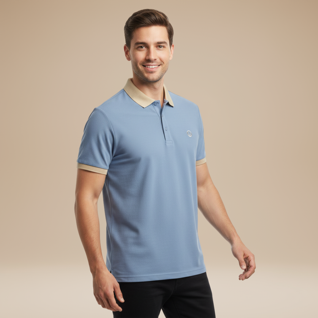 Polo Uomo Casual con Collo Rifinito
