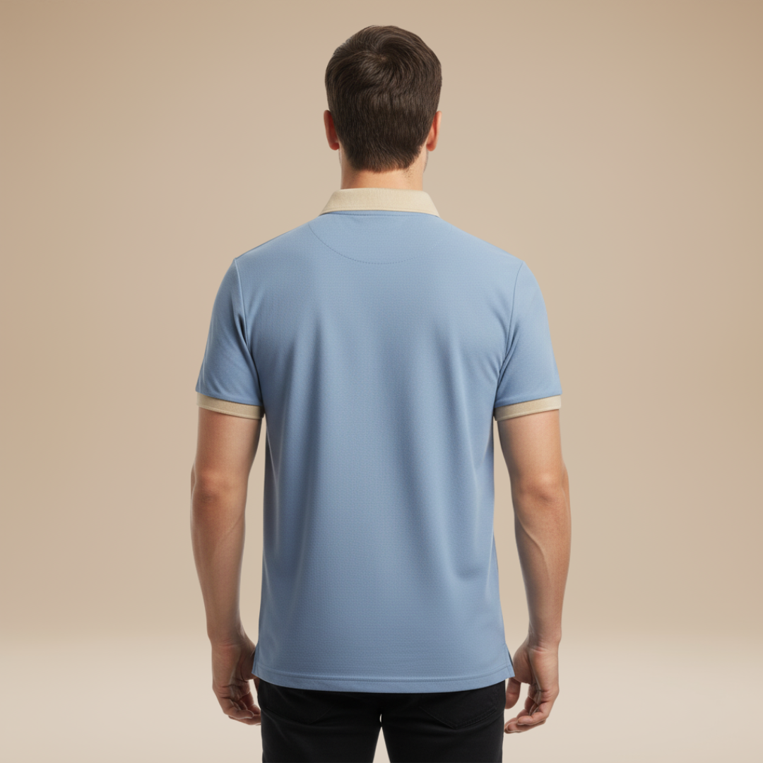 Polo Uomo Casual con Collo Rifinito