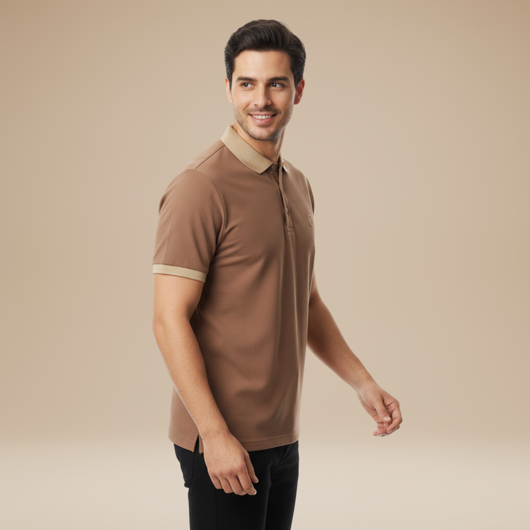 Polo Uomo Casual con Collo Rifinito