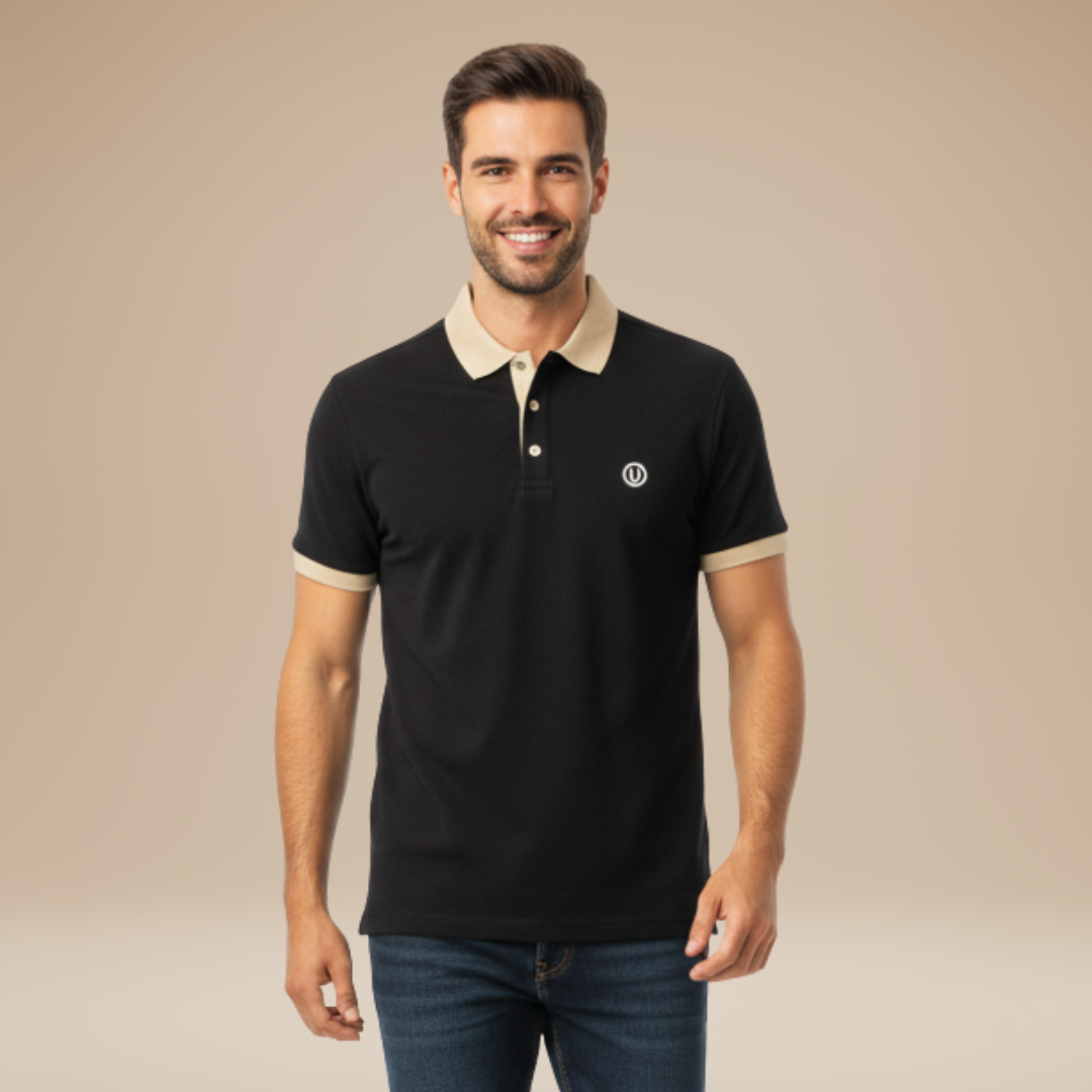 Polo Uomo Casual con Collo Rifinito