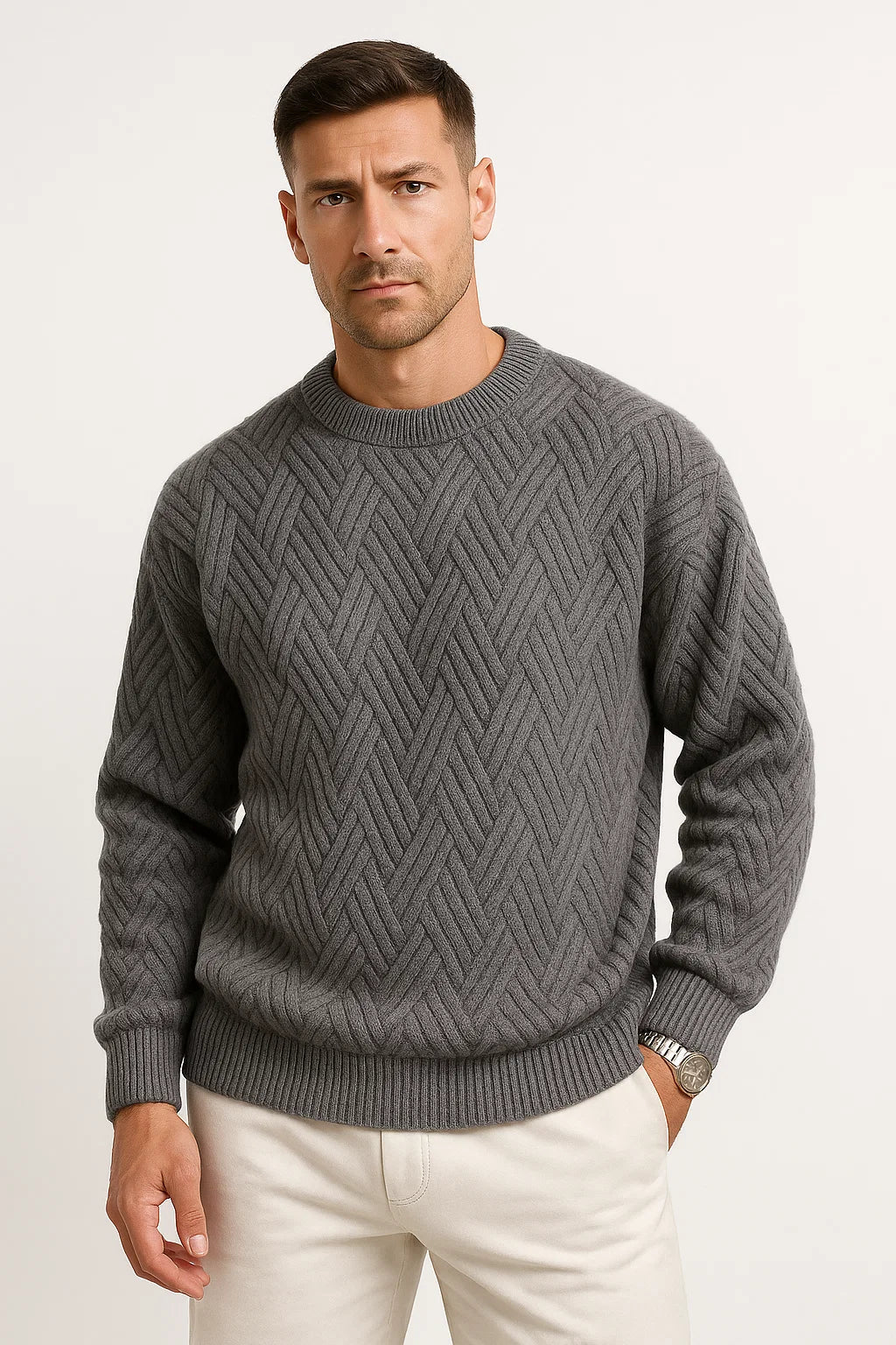 Aran Wollpullover | Texturiert | Relaxed Fit