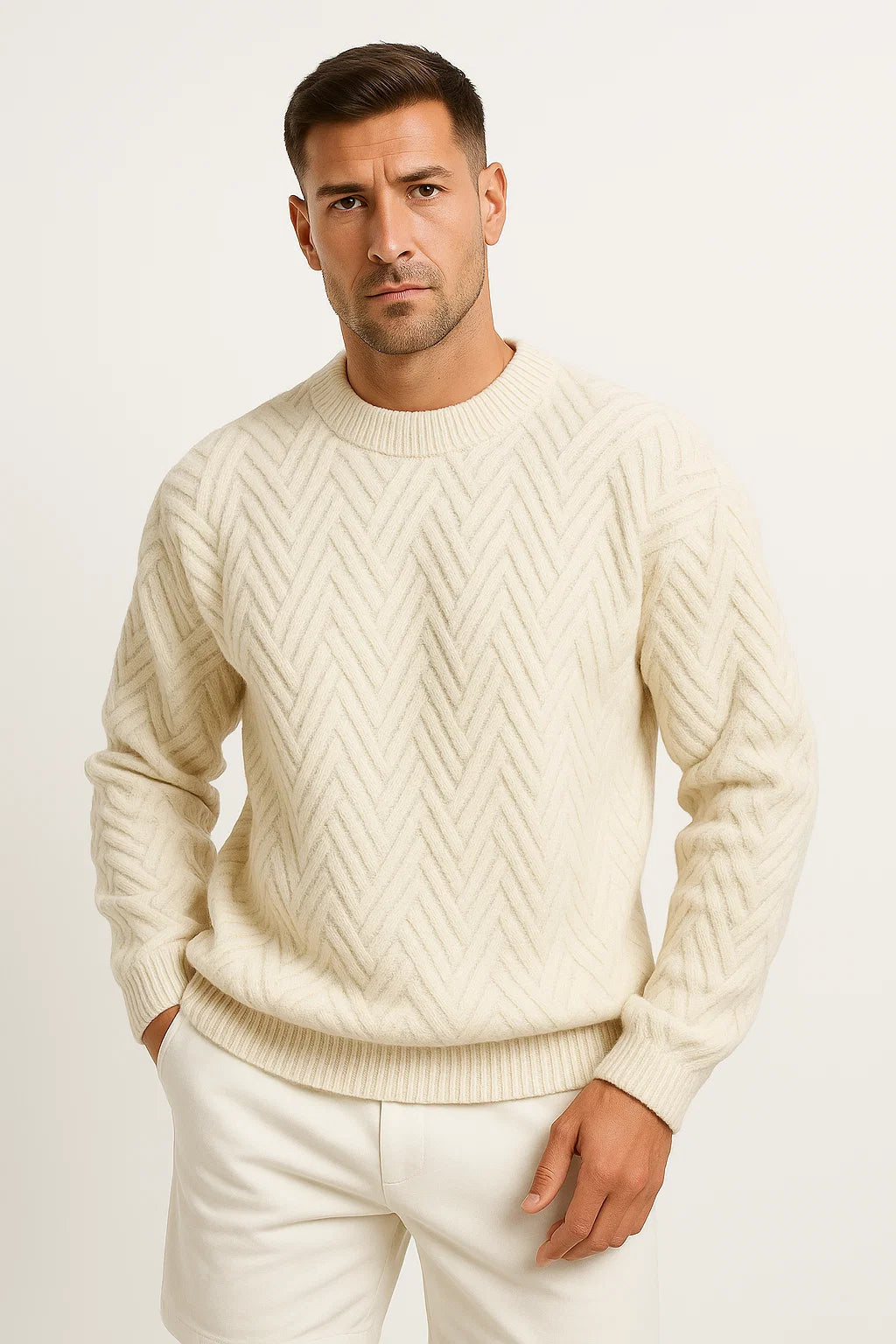 Aran Wollpullover | Texturiert | Relaxed Fit