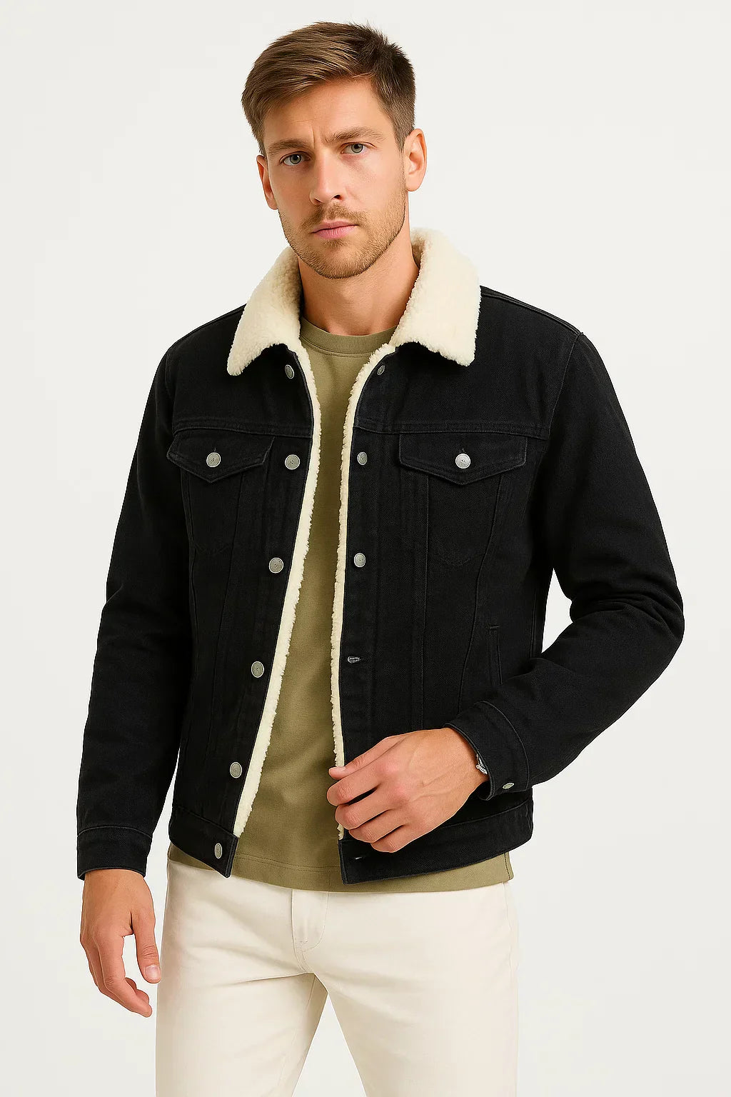 Denim Jacke | Fleece Futter Winter Überhemd