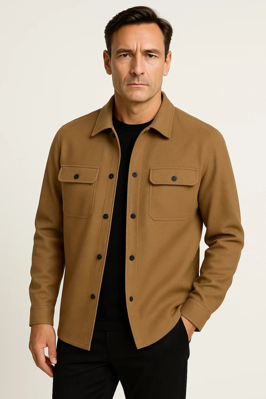 Wollmischung Überhemdjacke | Strukturiert Casual | Wasserabweisend