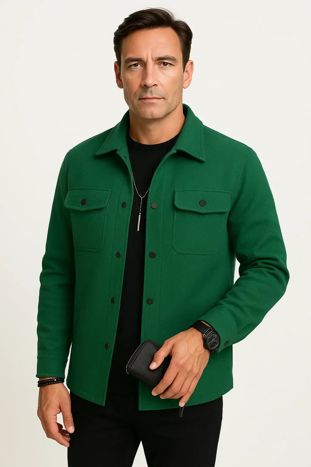 Wollmischung Überhemdjacke | Strukturiert Casual | Wasserabweisend