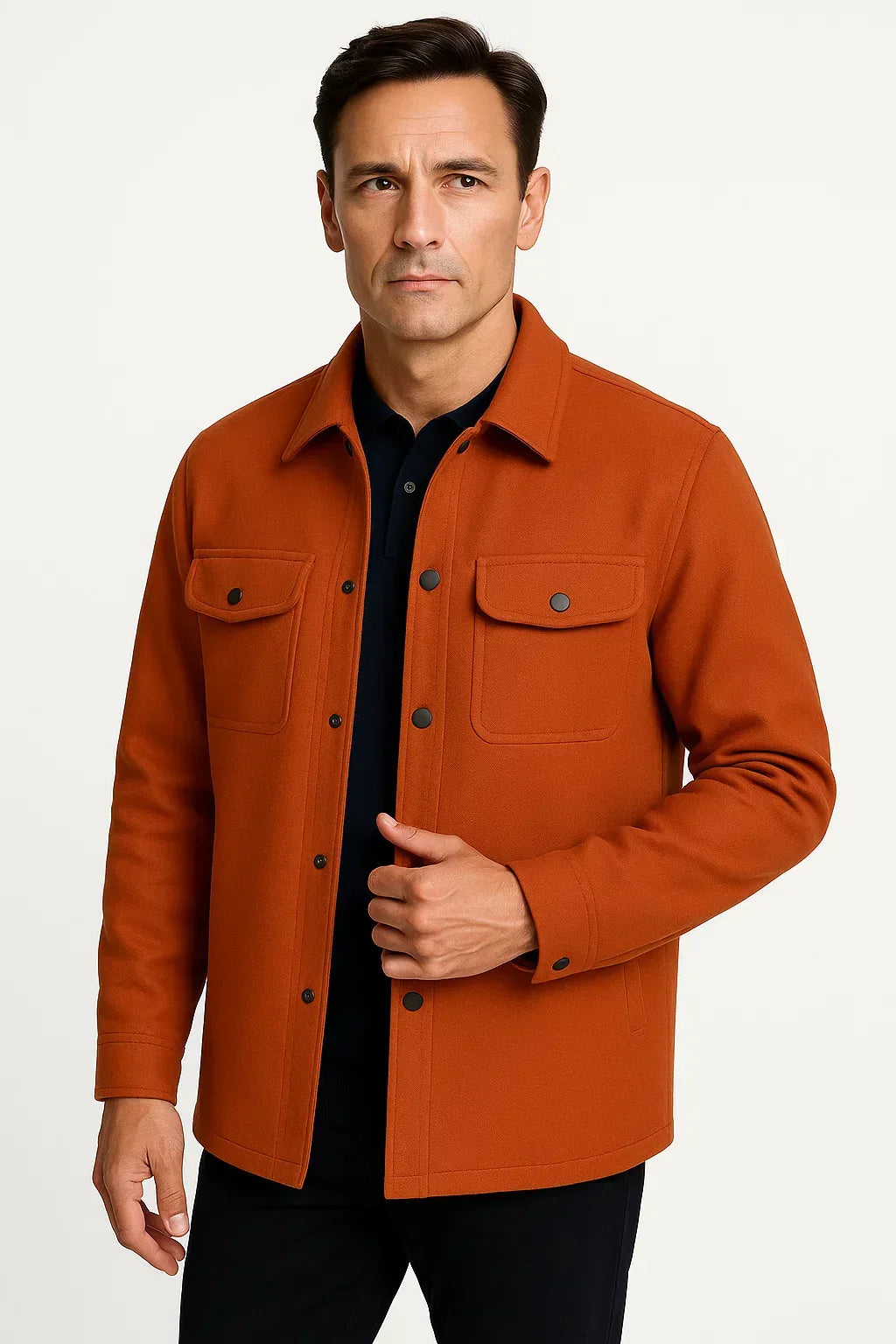 Wollmischung Überhemdjacke | Strukturiert Casual | Wasserabweisend
