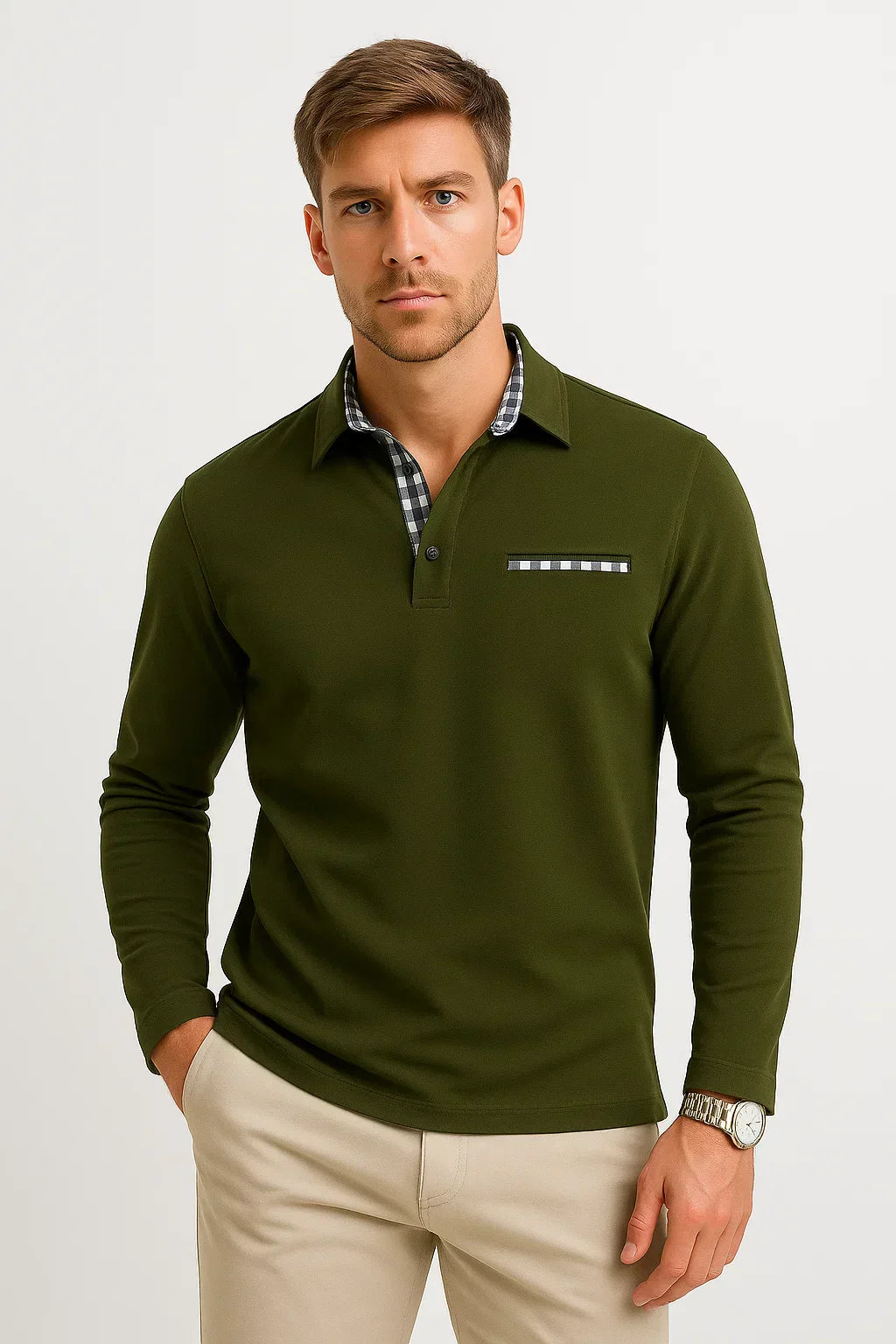 Langarm Polohemd | Stricktextur | Klassisch Regulär