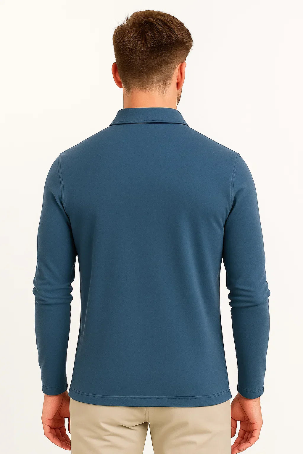 Langarm Polohemd | Stricktextur | Klassisch Regulär